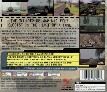 Panzer Front (US) box cover back